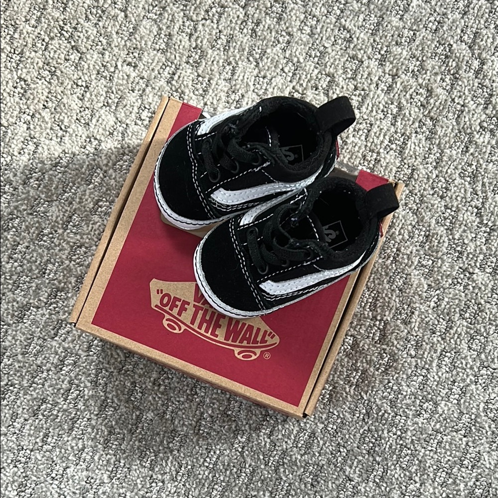 Vans Kids Black and White Sneakers - Picture 1 of 4
